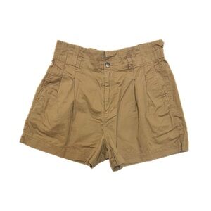 Madewell High-Rise Lightweight Paperbag Shorts Faded Birch Khaki Brown NWOT